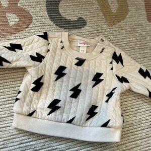 Cat & Jack Cream and Black Lightning Bolt Jacket